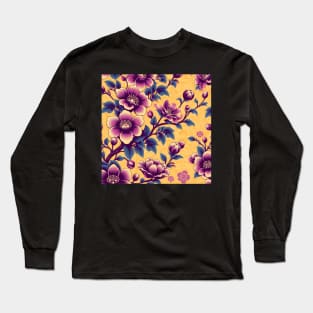 Purple Flowers Long Sleeve T-Shirt